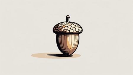 Acorn on white background. Vector illustration of an acorn.の素材