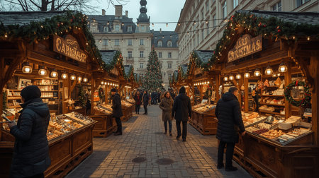 Christmas market in Prague, Czech Republicの素材