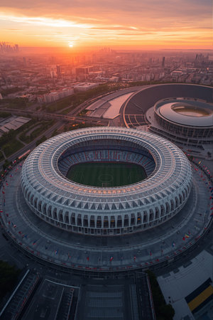 Hangzhou Lujiazui Stadium, Lujiazui City, Shanghai, Chinaの素材