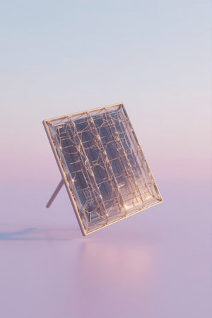 Solar panel on a white background. Photovoltaic modules.の素材