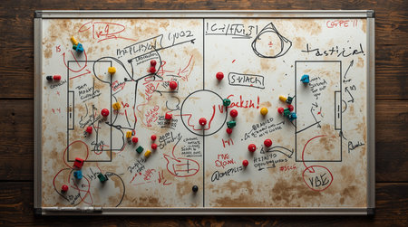 Close-up of a whiteboard with a drawing of a planの素材