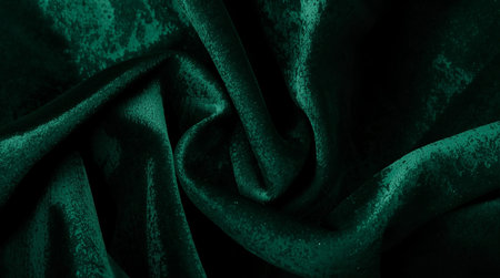 Texture, background, pattern. The fabric is dark green, deep emerald. This is available for your design: wallpaper, posters, cards.の素材