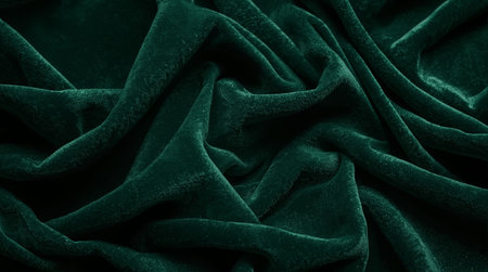 Texture, background, pattern. The fabric is dark emerald green.の素材