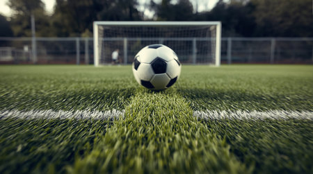Soccer ball on the field. Soccer ball on the field.の素材