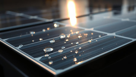 Solar panels closeup. Alternative energy sources. 3D Renderingの素材