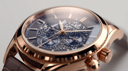 Wristwatch closeup. Luxury wristwatch. 3d renderingの素材