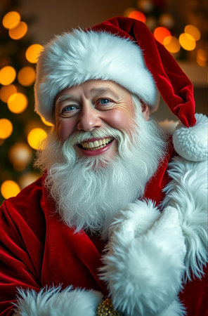 Portrait of happy Santa Claus. Christmas and New Year concept.の素材