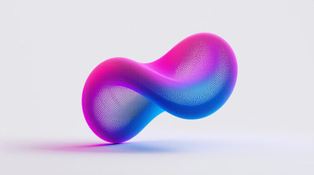 3d rendering of abstract colorful shape on white background. Futuristic technology style.の素材