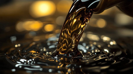 Falling drops of water. Splash effect after collision a falling drops with water Surfaceの素材