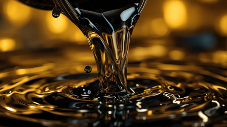 Falling drops of water. Splash effect after collision a falling drops with water Surfaceの素材