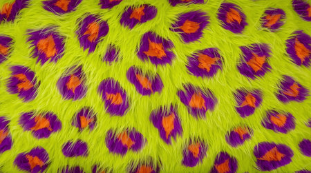 Colorful leopard fur as background, closeup of animal skinの素材