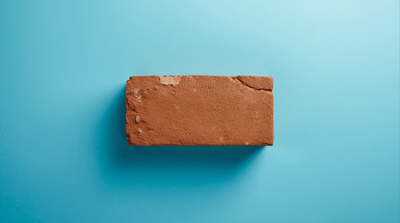 brick on blue background with space for text, 3d renderの素材