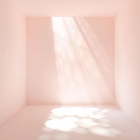 Light from the window in the empty room. 3D rendering.の素材