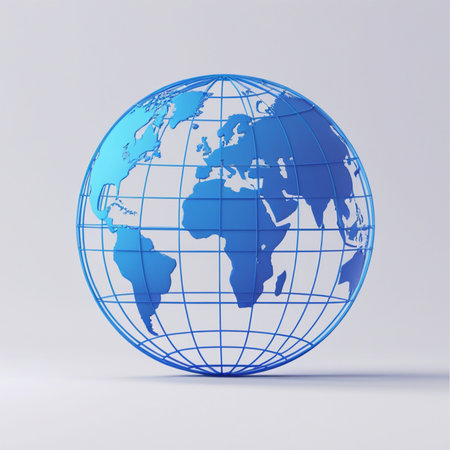 3D globe on white background. Vector illustration. Eps 10.の素材
