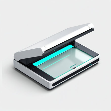 Digital printer isolated on a white background. 3d render illustration.の素材