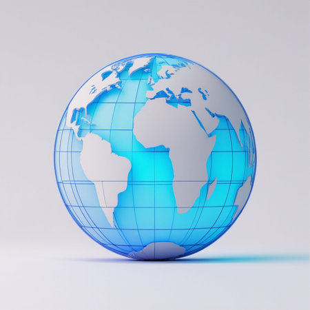 Globe on a white background. 3D illustration. 3D rendering.の素材