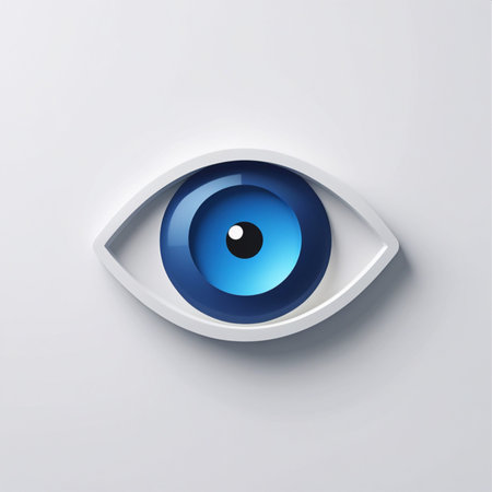 Eye icon. Vector illustration of blue eyes. Eye vector icon.の素材