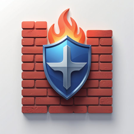 Vector illustration of a shield with a cross on a brick wall.の素材