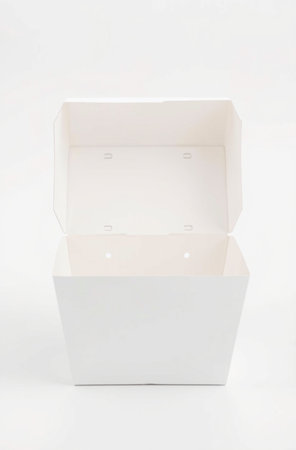 White box isolated on white background. Clipping path included for easy selection.の素材