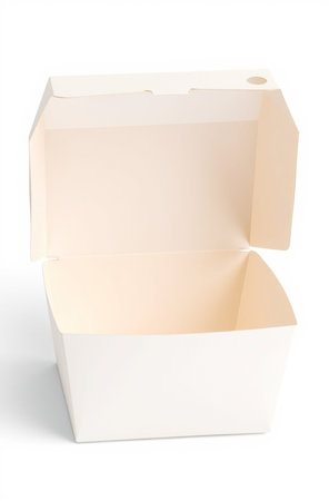Cardboard box isolated on white background. Clipping path included.の素材