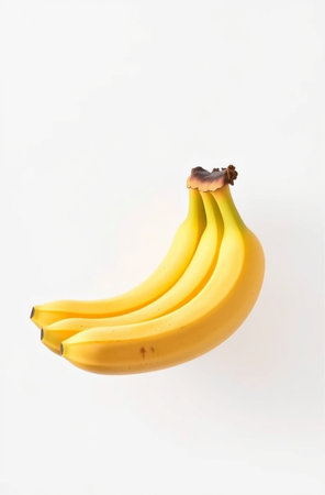 Bunch of bananas isolated on a white background. Top view.の素材