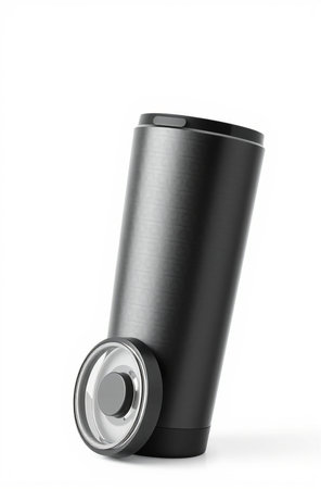 rechargeable battery on a white background. 3d rendering.の素材