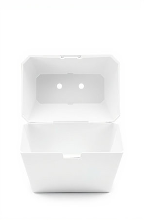 White box isolated on a white background. 3d render image.の素材