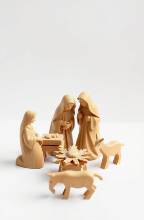 Nativity Scene with baby Jesusand Joseph with baby Jesusの素材