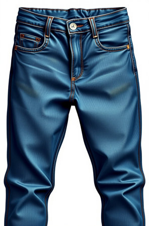 Blue pants for men isolated on white background. Clipping path included.の素材