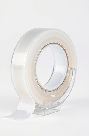 Transparent insulating tape on a white background. Isolate.の素材