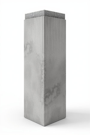 3d rendering concrete column isolated on white background with clipping path.の素材