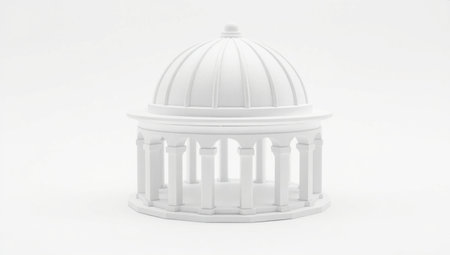 3d rendering of a white dome isolated on a white background.の素材