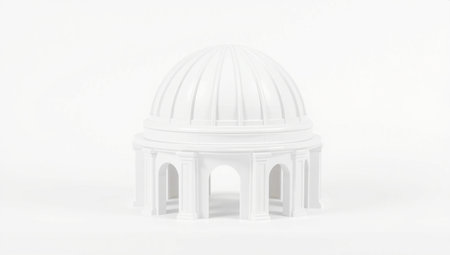 3d rendering of a white dome isolated on a white background.の素材
