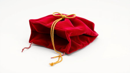 Red velvet on a white background, close up shot, isolated objectの素材