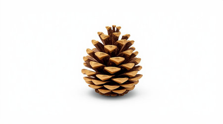 Pine cone isolated on white background with clipping path for design.の素材