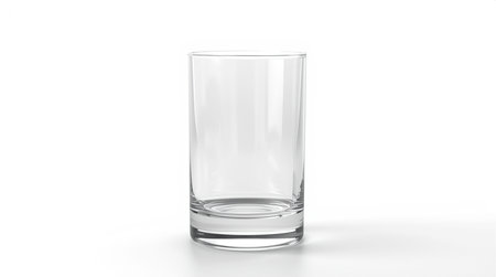 Empty glass isolated on white background. 3D illustration. 3D CG. High resolution.の素材
