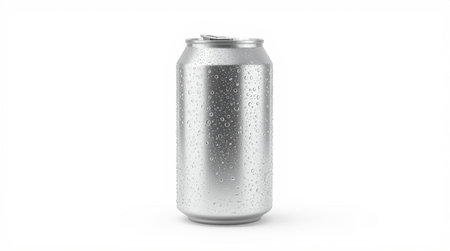 Aluminum soda can mockup on white background. 3D renderingの素材