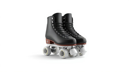 Roller skates isolated on white background. 3D rendering.の素材