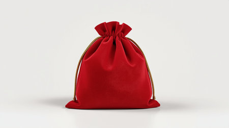 Red bag on white background. 3D rendering illustration with clipping pathの素材