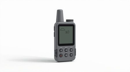 Black Walkie Talkie on a white background. 3d renderingの素材