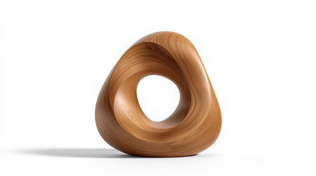 wooden ring on a white background, 3d rendering, computer generated imagesの素材