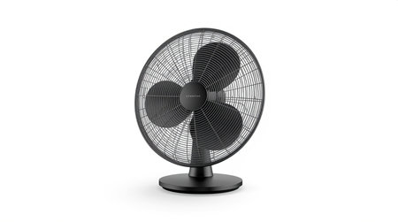 3d rendering of a fan isolated on white studio background with shadowの素材