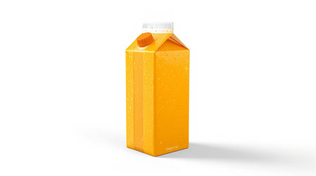Orange juice plastic bottle mockup on white background. 3d renderingの素材