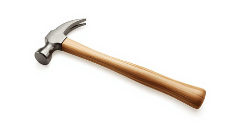 Hammer isolated on white background. Clipping Paths included.の素材
