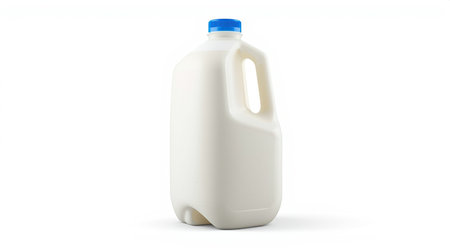 Plastic bottle of milk on a white background. 3d renderingの素材