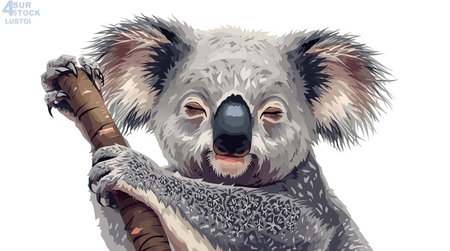 koala bear on white background, vector illustration, eps 10の素材