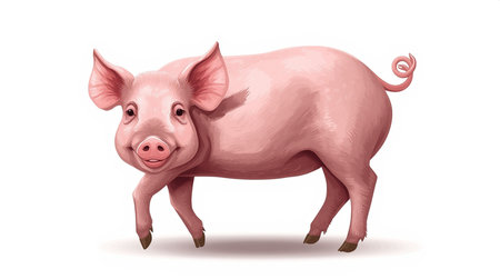 Pig on a white background. Vector illustration of a pig.の素材