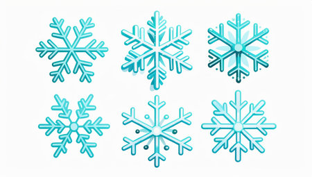Snowflakes isolated on white background. Vector illustration for your designの素材