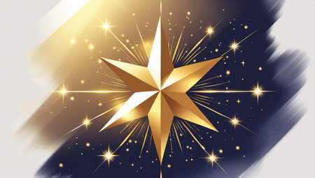 Abstract background with golden star. Vector illustration for your graphic design.の素材