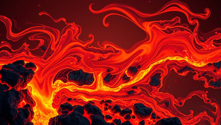 Abstract fire background. Fluid art. 3d rendering, 3d illustration.の素材